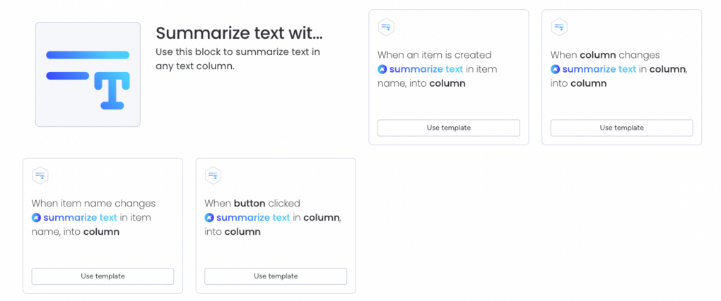 Interface Screenshot: Texte zusammenfassen mit KI