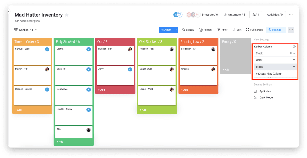 buntes Kanban-Board